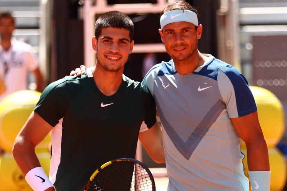 Rafael Nadal e Carlos Alcaraz protagonizarão evento esportivo ao vivo da Netflix em jogo de tênis.