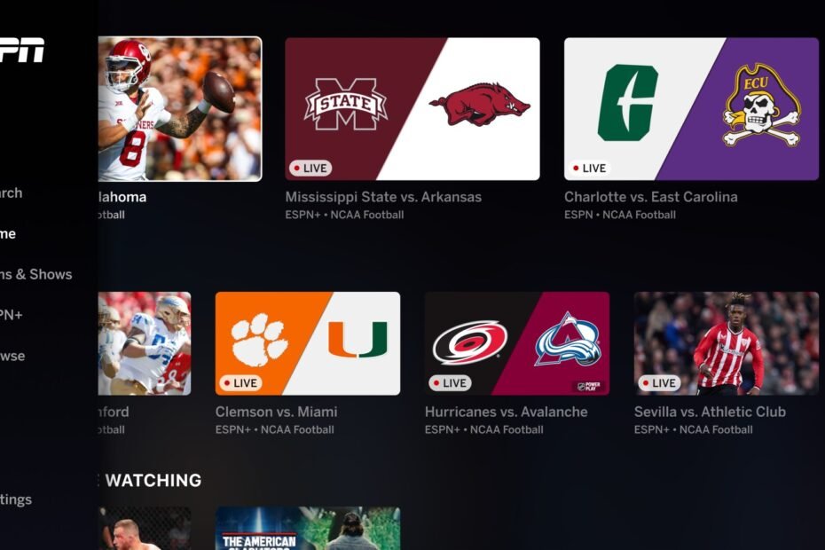 ESPN integra transmissões de redes regionais de esportes em seu aplicativo principal e site