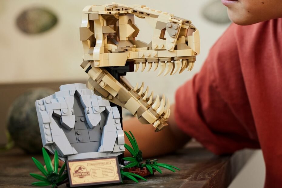 O crânio de dinossauro de LEGO do Jurassic Park é uma peça simples e elegante do mundo dos blocos de construção