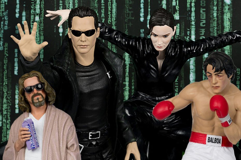 Figuras incríveis: Novos brinquedos McFarlane trazem Matrix, Rocky e O Grande Lebowski.