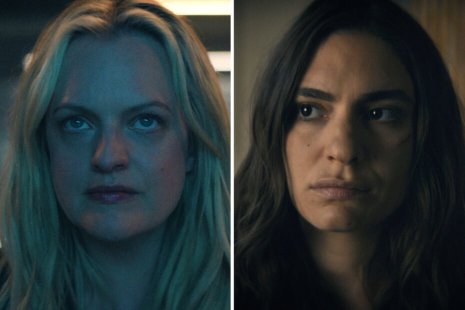 A planejada batalha entre Imogen e Adilah é revelada por Elisabeth Moss e Yumna Marwan em O Véu, episódio 5.