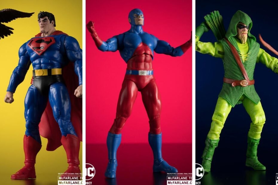 Lançamento das figuras "Pygital" de Atom, Arqueiro Verde e Superman da McFarlane Toys