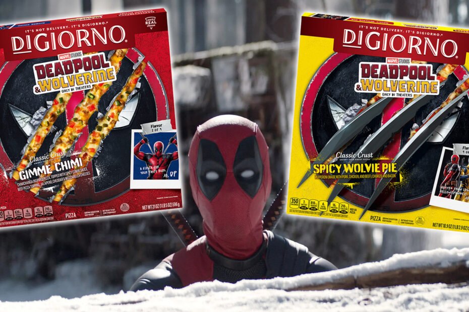 As pizzas do DiGiorno de Deadpool e Wolverine querem lhe oferecer saborosos pedaços quentes.