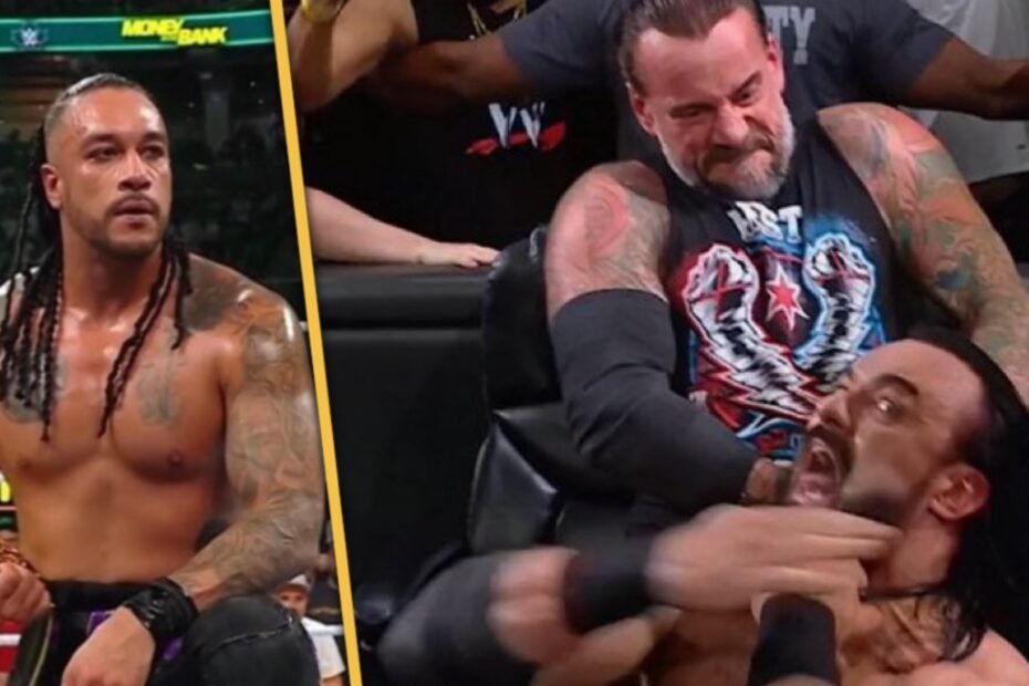 CM Punk impede Drew McIntyre de efetuar o cash-in, e Damian Priest mantém o título no WWE Money in the Bank.