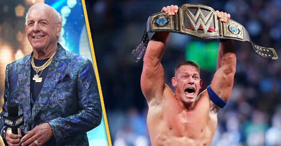 John Cena recebe apoio de Ric Flair para quebrar seu recorde de campeonatos mundiais