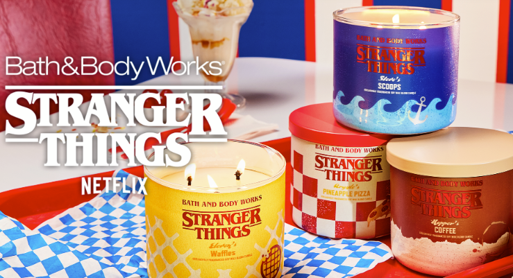 Stranger Things faz parceria com Bath & Body Works para velas de três pavios