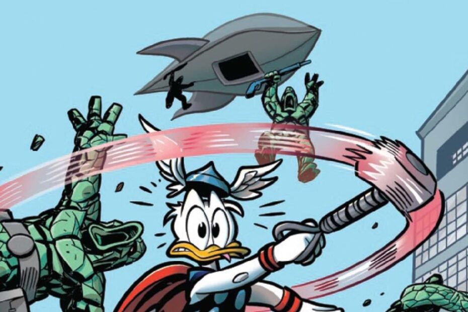 Recentemente, o universo Marvel ganhou um novo e divertido capítulo com o lançamento do quadrinho “What If... Donald Duck Were Thor?”, que faz parte da série “What If...?” da Marvel. Essa edição é uma homenagem ao personagem icônico da Disney, Donald Duck, e explora como seria a história se ele tivesse se tornado o Deus do Trovão, Thor. Donald Duck: Surpresa nas Hqs da Marvel com Thor!