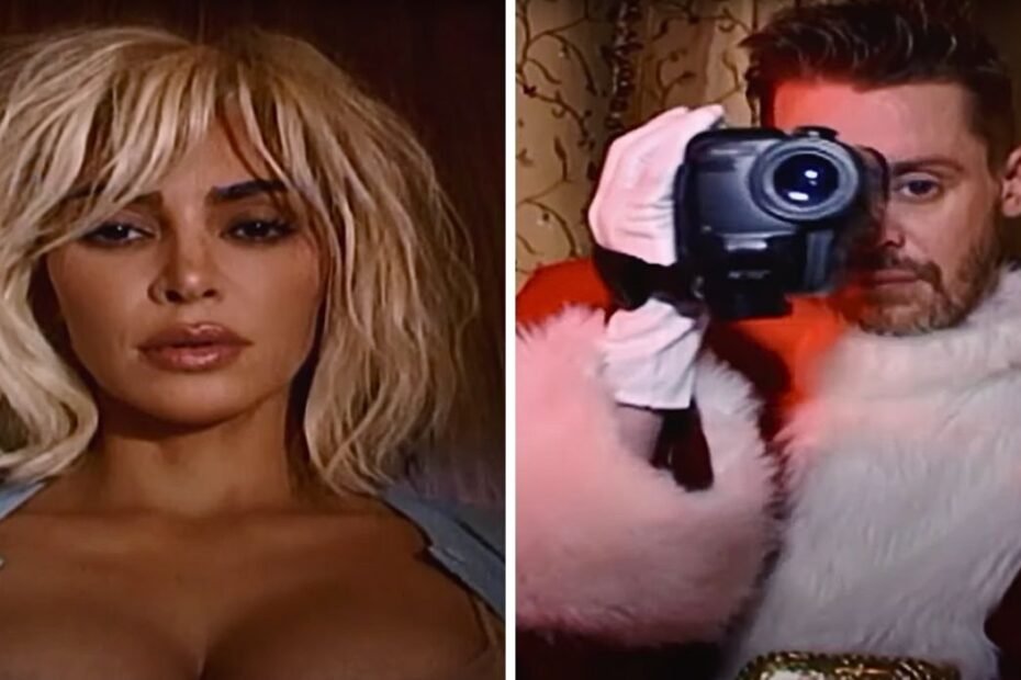 Kim Kardashian e Macaulay Culkin protagonizam clipe natalino surreal