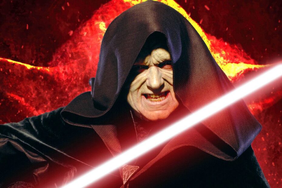 A cor original do sabre de luz de Palpatine em batalha