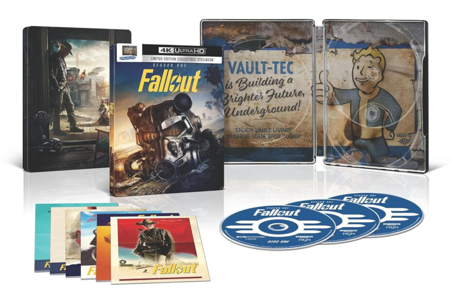 **Detalhes do Blu-ray 4K Steelbook da Primeira Temporada de Fallout** Reviva o Apocalipse: Pré-venda do Blu-ray 4K de Fallout!