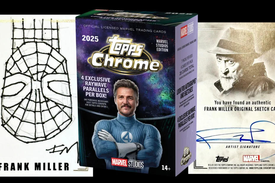 TOPPS LANÇA O PRIMEIRO CONJUNTO DE CARTAS CHROME INSPIRED BY MARVEL STUDIOS COM CARTAS DESENHADAS À MÃO POR FRANK MILLER (EXCLUSIVO) Cartas Marvel Exclusivas: A Arte Inédita de Frank Miller
